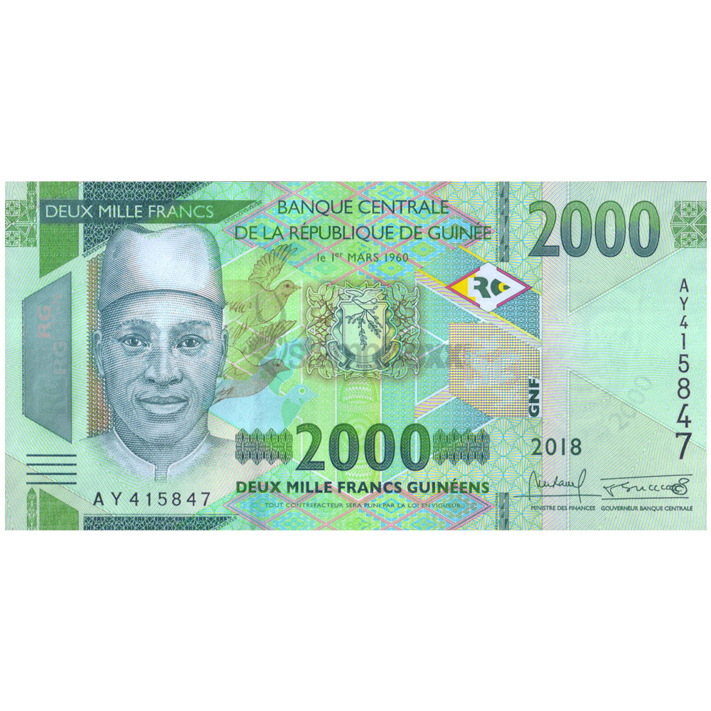 GUINEA 2000 FRANCS 2018 P-NEW UNC